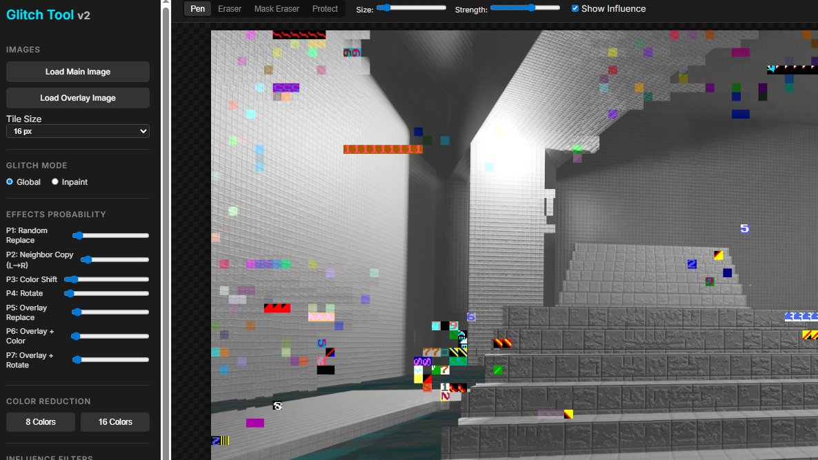 Glitch Toolの操作画面